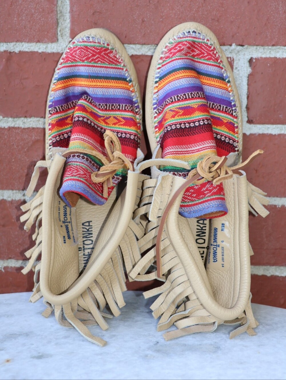 Minnetonka Frisco Stripe Moccasins